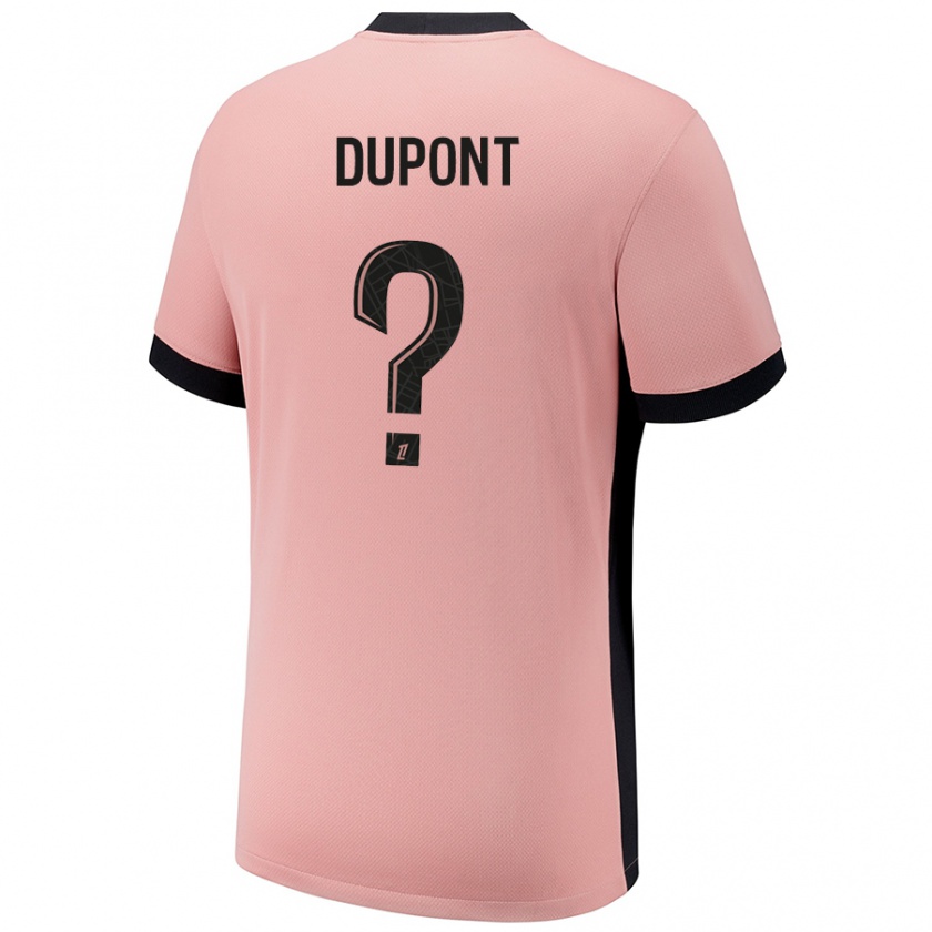 Kandiny Enfant Maillot Raphaël Dupont #0 Rouille Rose Troisieme 2024/25 T-Shirt