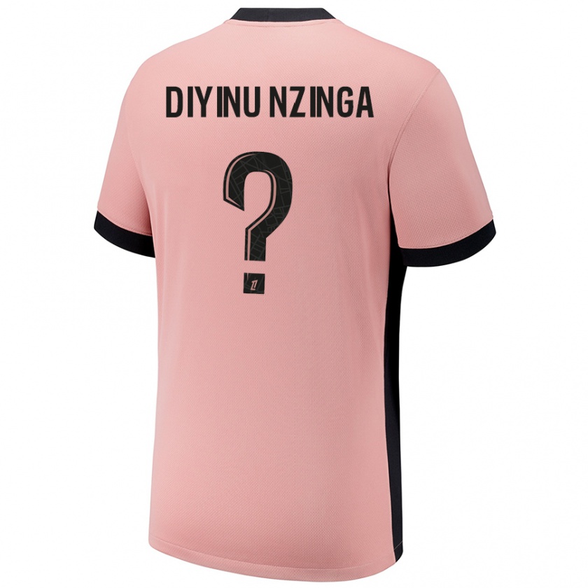 Kandiny Enfant Maillot Vainqueur Diyinu Nzinga #0 Rouille Rose Troisieme 2024/25 T-Shirt