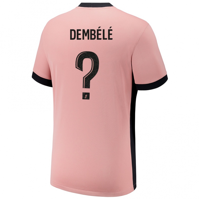 Kandiny Enfant Maillot Omar Dembélé #0 Rouille Rose Troisieme 2024/25 T-Shirt