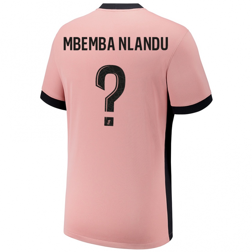 Kandiny Enfant Maillot Emmanuel Mbemba Nlandu #0 Rouille Rose Troisieme 2024/25 T-Shirt