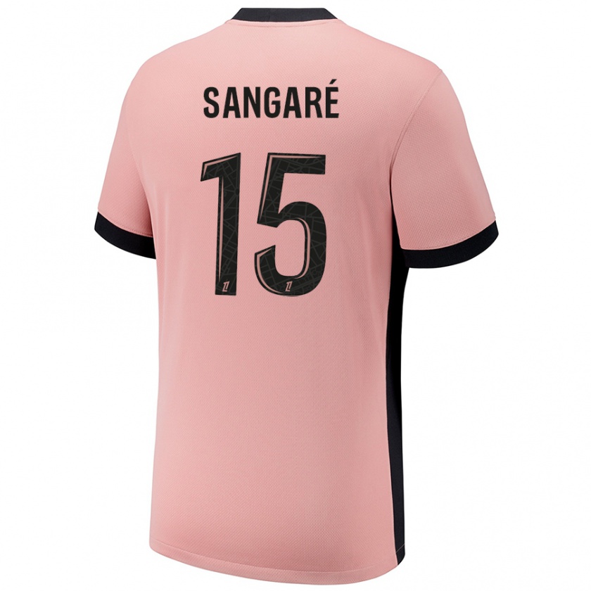 Kandiny Enfant Maillot Mahamadou Sangaré #15 Rouille Rose Troisieme 2024/25 T-Shirt