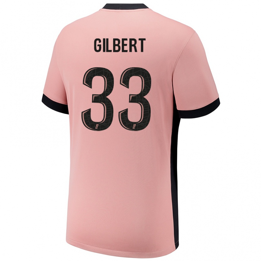 Kandiny Enfant Maillot Tara Elimbi Gilbert #33 Rouille Rose Troisieme 2024/25 T-Shirt