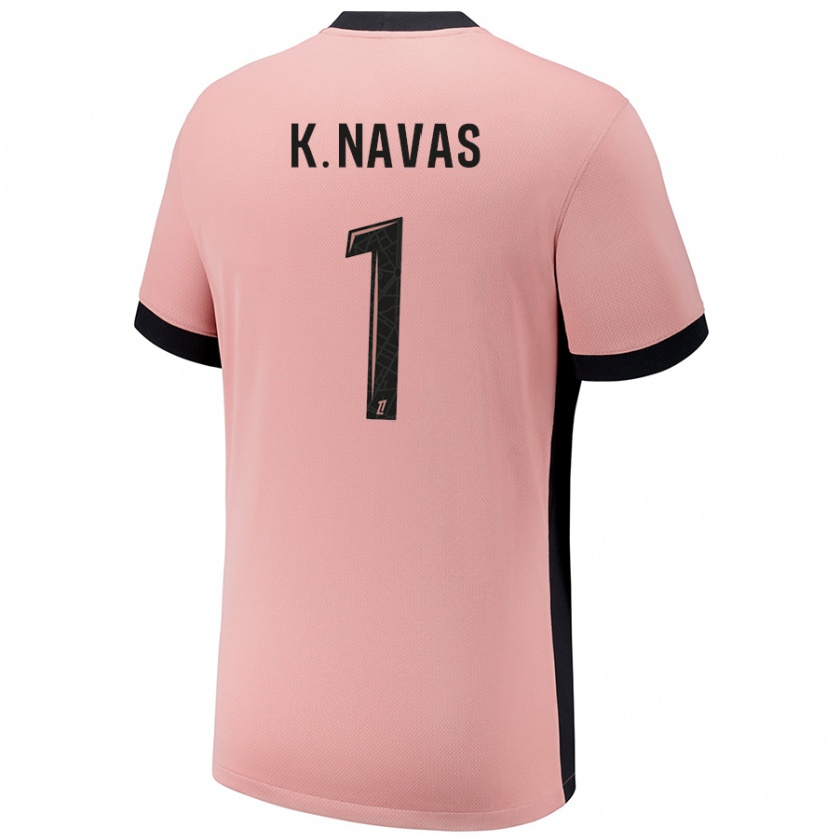 Kandiny Enfant Maillot Keylor Navas #1 Rouille Rose Troisieme 2024/25 T-Shirt