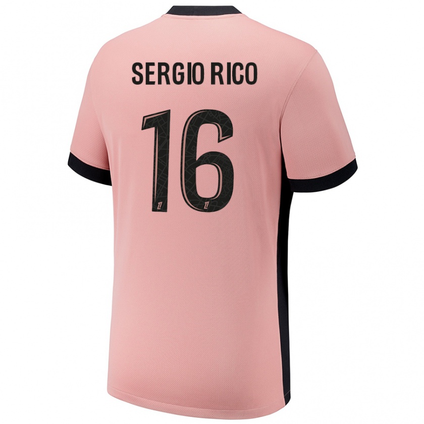 Kandiny Enfant Maillot Sergio Rico #16 Rouille Rose Troisieme 2024/25 T-Shirt