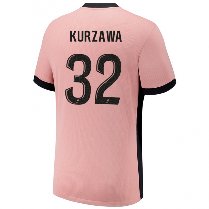 Kandiny Enfant Maillot Layvin Kurzawa #32 Rouille Rose Troisieme 2024/25 T-Shirt