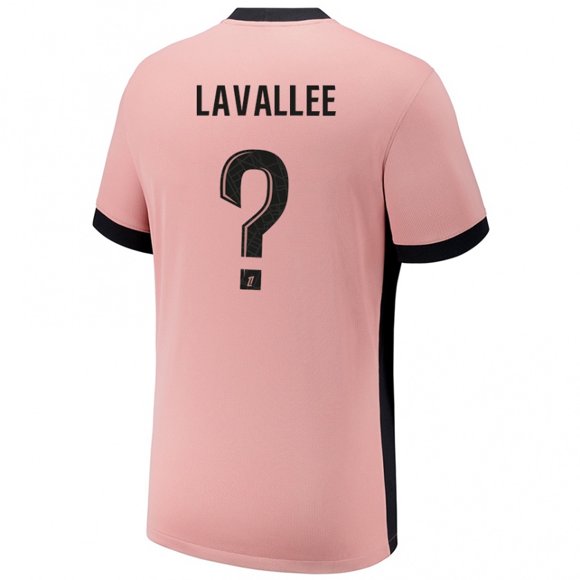 Kandiny Enfant Maillot Lucas Lavallee #0 Rouille Rose Troisieme 2024/25 T-Shirt