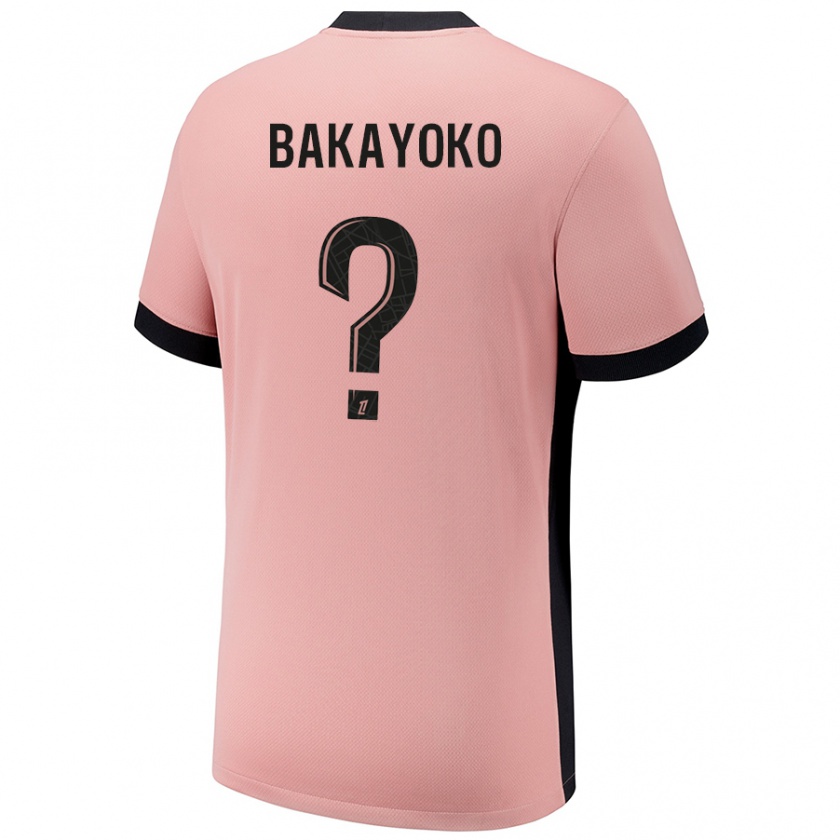 Kandiny Enfant Maillot Ibrahim Bakayoko #0 Rouille Rose Troisieme 2024/25 T-Shirt