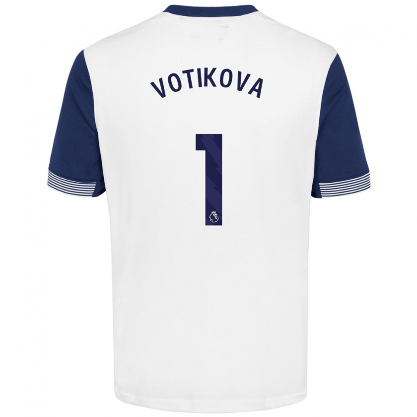 Kandiny Homme Maillot Barbora Votíková #1 Blanc Bleu Tenues Domicile 2024/25 T-Shirt