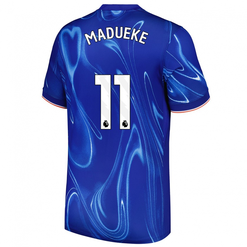 Kandiny Homme Maillot Noni Madueke #11 Bleu Blanc Tenues Domicile 2024/25 T-Shirt