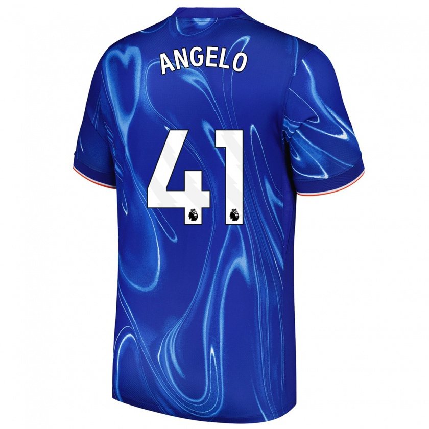 Kandiny Homme Maillot Ângelo #41 Bleu Blanc Tenues Domicile 2024/25 T-Shirt