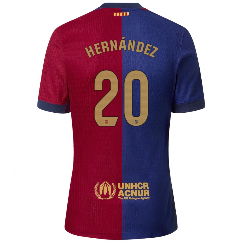 Kandiny Homme Maillot Unai Hernández #20 Bleu Rouge Tenues Domicile 2024/25 T-Shirt