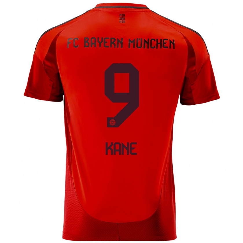 Kandiny Homme Maillot Harry Kane #9 Rouge Tenues Domicile 2024/25 T-Shirt