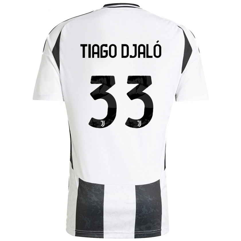 Kandiny Homme Maillot Tiago Djaló #33 Blanc Noir Tenues Domicile 2024/25 T-Shirt