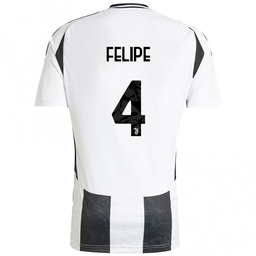 Kandiny Homme Maillot Pedro Felipe #4 Blanc Noir Tenues Domicile 2024/25 T-Shirt