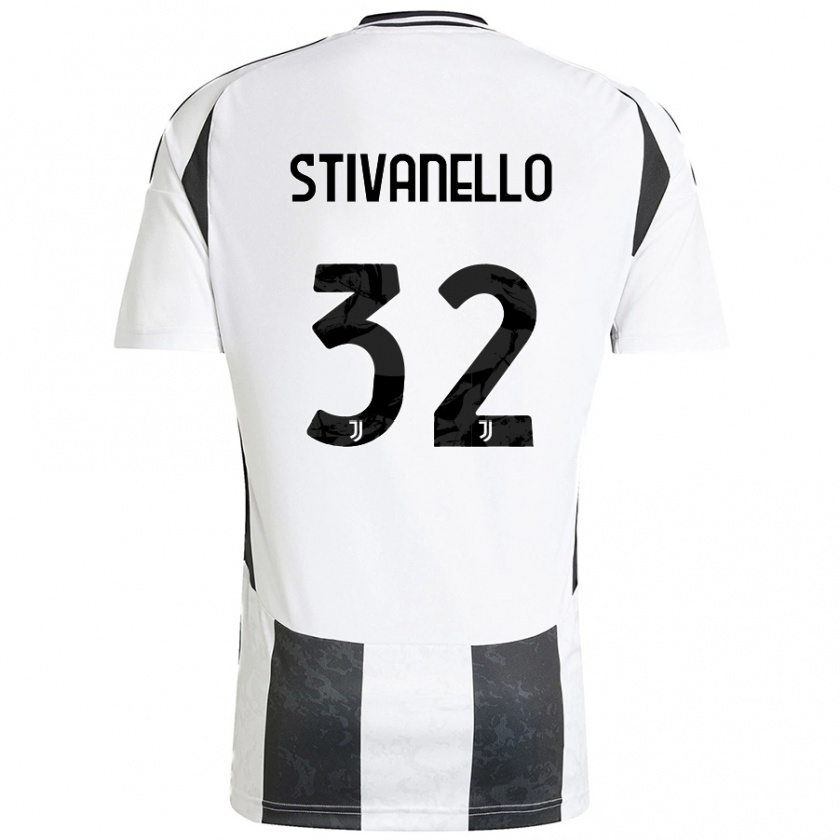 Kandiny Homme Maillot Riccardo Stivanello #32 Blanc Noir Tenues Domicile 2024/25 T-Shirt