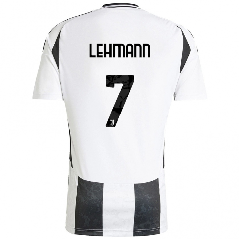 Kandiny Homme Maillot Alisha Lehmann #7 Blanc Noir Tenues Domicile 2024/25 T-Shirt