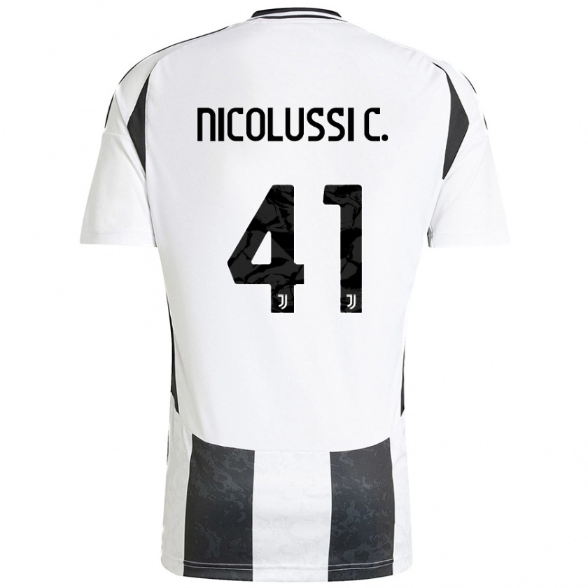 Kandiny Homme Maillot Hans Nicolussi Caviglia #41 Blanc Noir Tenues Domicile 2024/25 T-Shirt