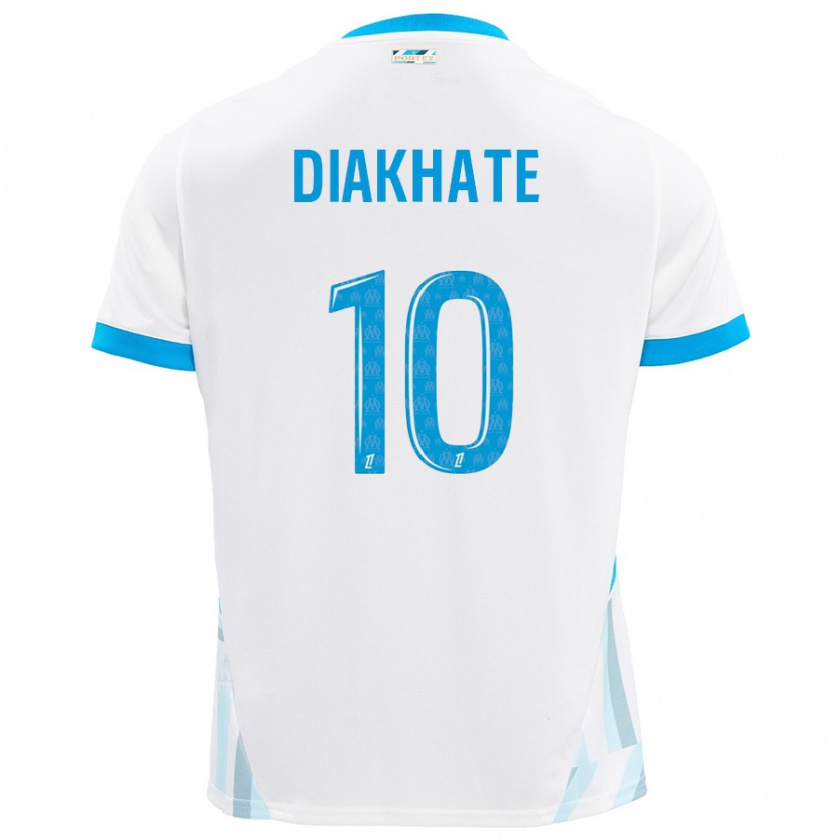 Kandiny Homme Maillot Ndeye Awa Diakhaté #10 Blanc Bleu Ciel Tenues Domicile 2024/25 T-Shirt