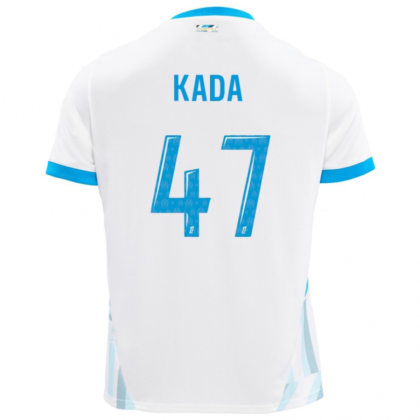 Kandiny Homme Maillot Joakim Kada #47 Blanc Bleu Ciel Tenues Domicile 2024/25 T-Shirt