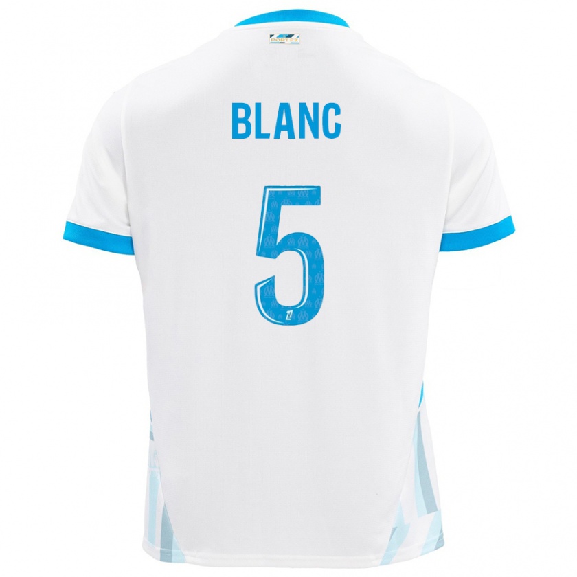 Kandiny Homme Maillot Amandine Blanc #5 Blanc Bleu Ciel Tenues Domicile 2024/25 T-Shirt