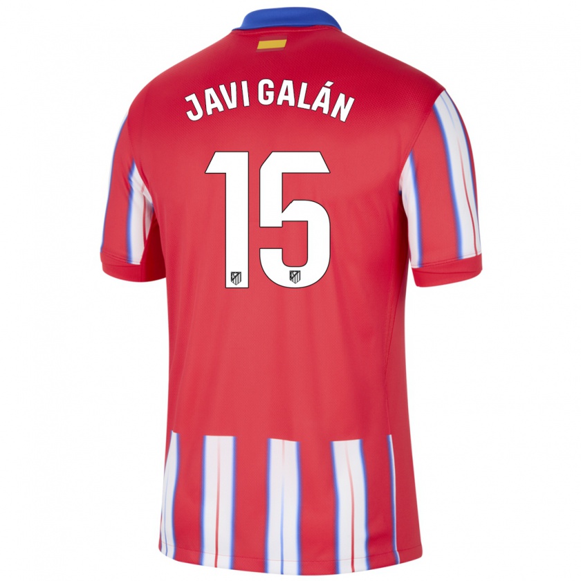 Kandiny Homme Maillot Javi Galán #15 Rouge Blanc Bleu Tenues Domicile 2024/25 T-Shirt