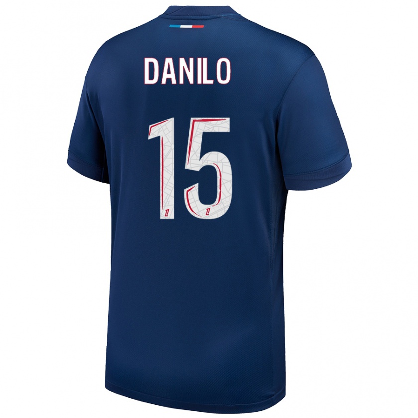 Kandiny Homme Maillot Danilo Pereira #15 Bleu Marine Blanc Tenues Domicile 2024/25 T-Shirt