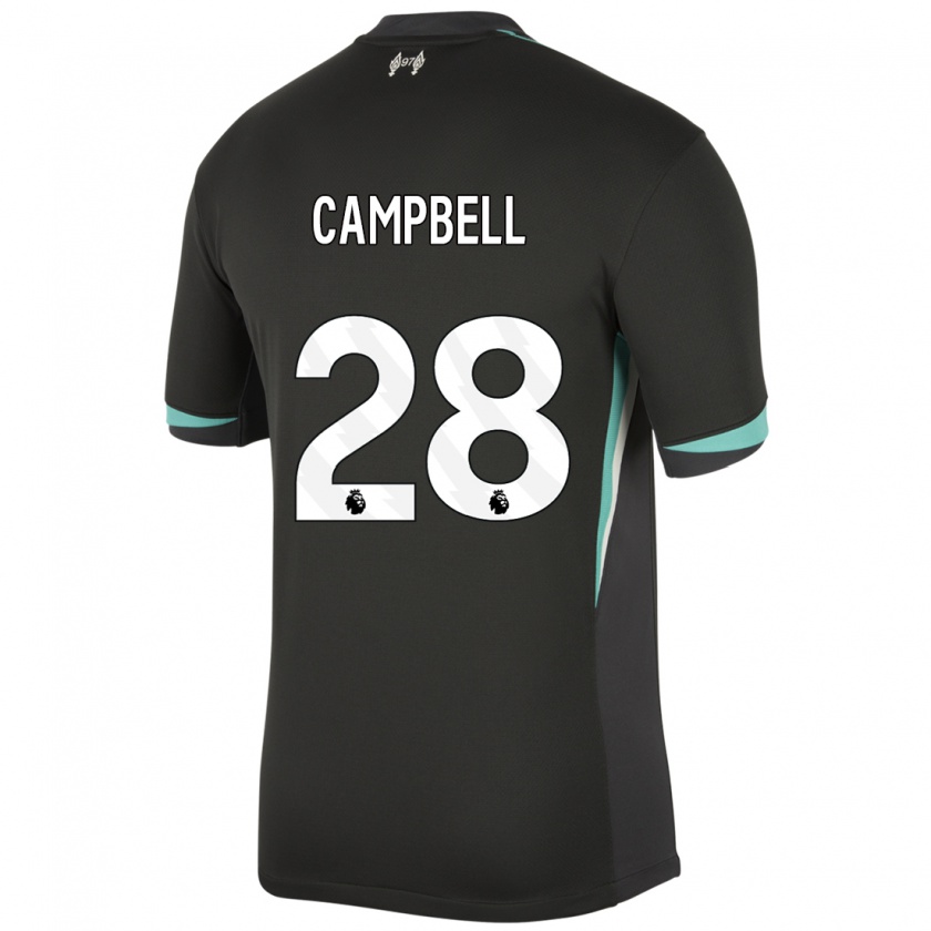 Kandiny Homme Maillot Megan Campbell #28 Noir Anthracite Blanc Tenues Extérieur 2024/25 T-Shirt