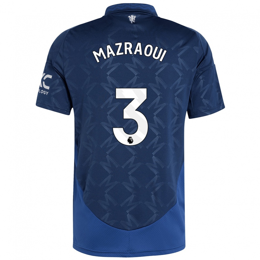 Kandiny Homme Maillot Noussair Mazraoui #3 Indigo Tenues Extérieur 2024/25 T-Shirt