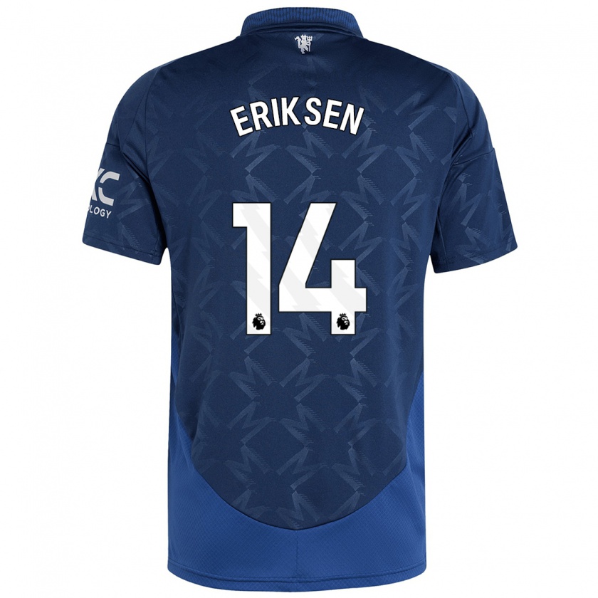 Kandiny Homme Maillot Christian Eriksen #14 Indigo Tenues Extérieur 2024/25 T-Shirt