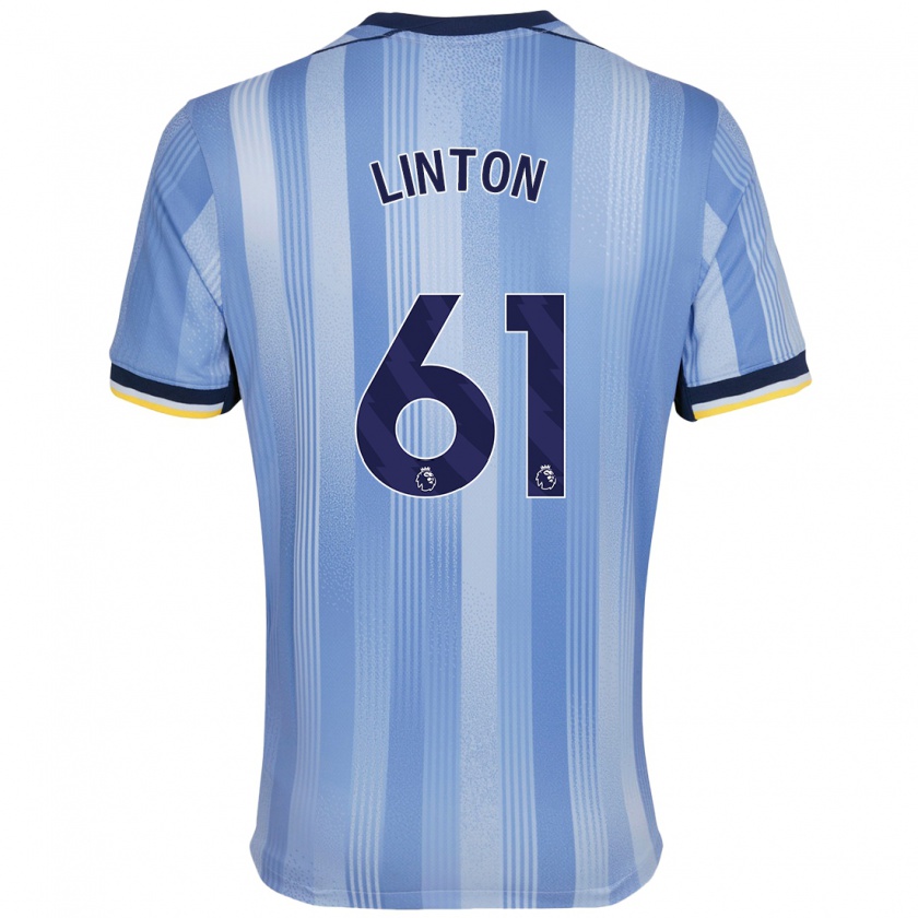 Kandiny Homme Maillot Jahziah Linton #61 Bleu Clair Tenues Extérieur 2024/25 T-Shirt