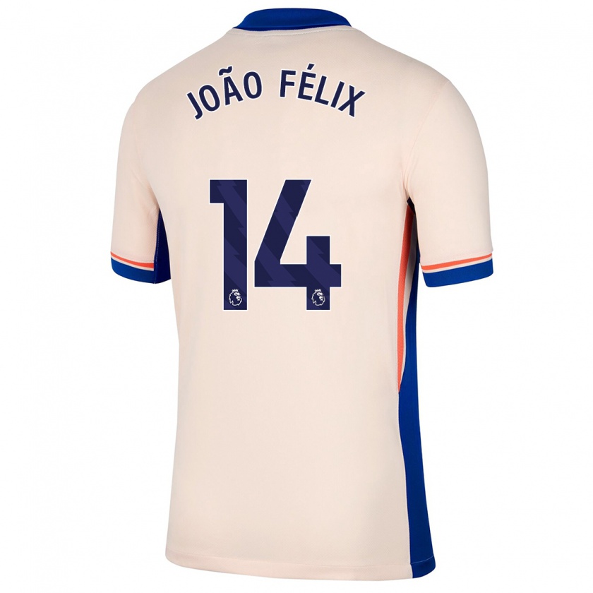 Kandiny Homme Maillot João Félix #14 Beige Clair Tenues Extérieur 2024/25 T-Shirt