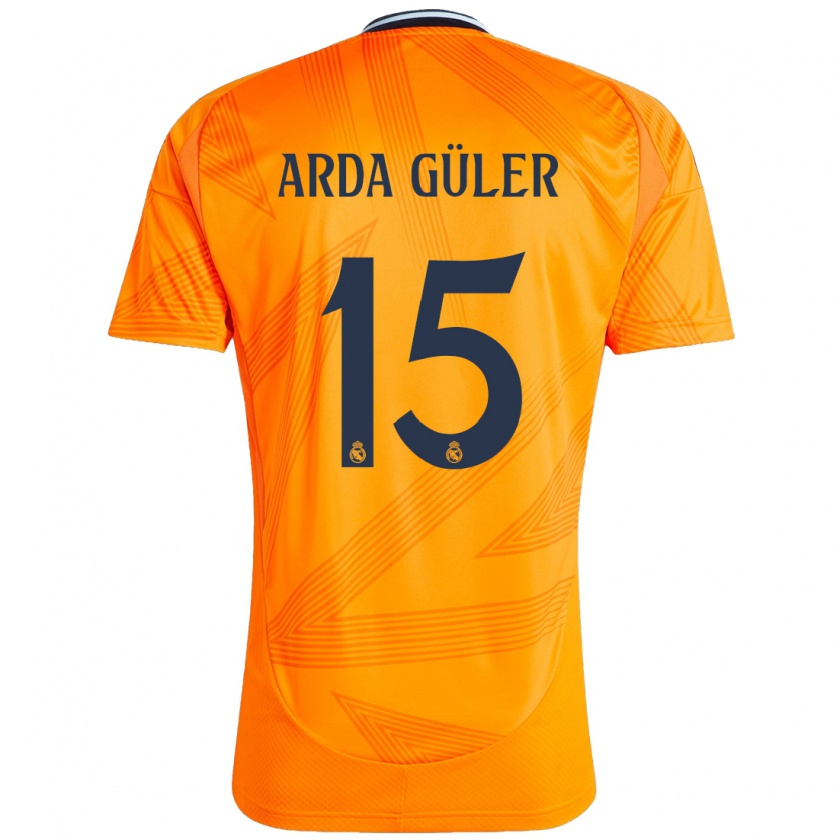 Kandiny Homme Maillot Arda Güler #15 Orange Tenues Extérieur 2024/25 T-Shirt