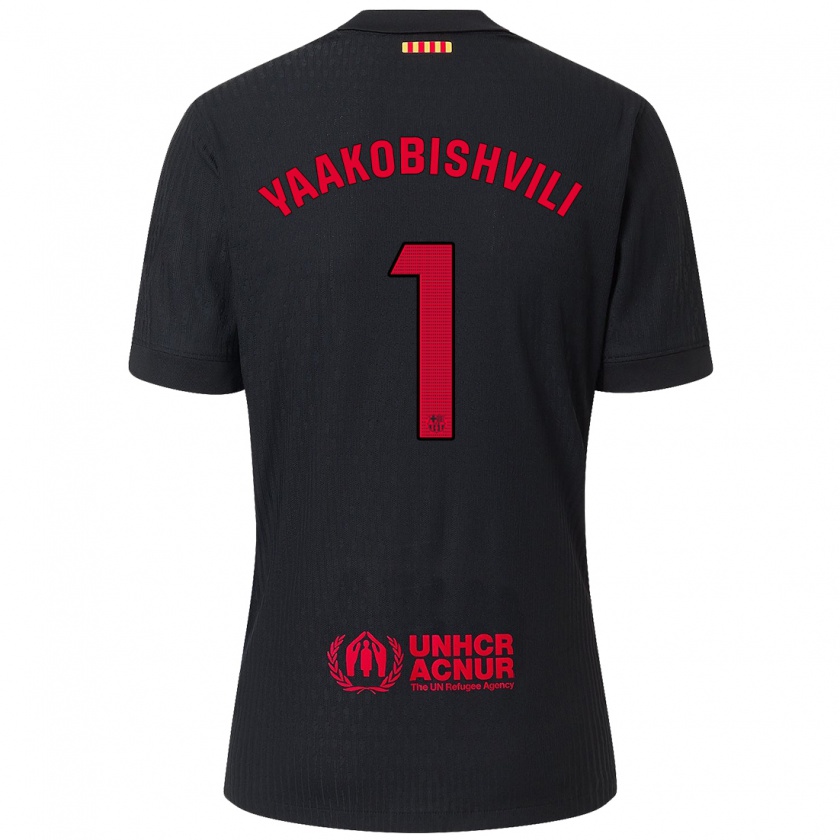 Kandiny Homme Maillot Áron Yaakobishvili #1 Noir Rouge Tenues Extérieur 2024/25 T-Shirt