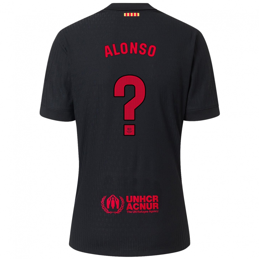 Kandiny Homme Maillot Aáron Alonso #0 Noir Rouge Tenues Extérieur 2024/25 T-Shirt