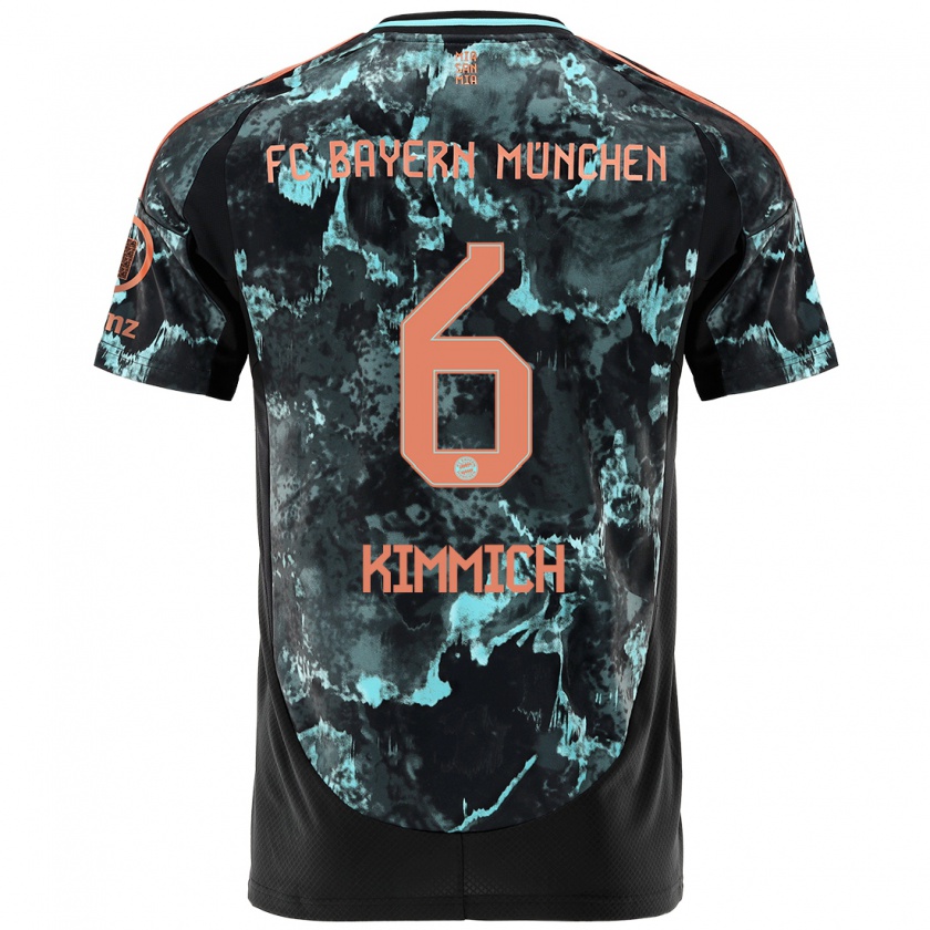 Kandiny Homme Maillot Joshua Kimmich #6 Noir Tenues Extérieur 2024/25 T-Shirt