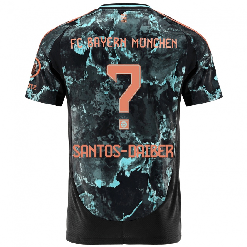 Kandiny Homme Maillot David Santos-Daiber #0 Noir Tenues Extérieur 2024/25 T-Shirt