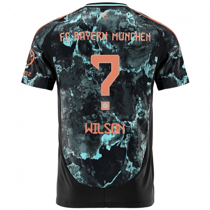 Kandiny Homme Maillot Oluwaseyi Wilson #0 Noir Tenues Extérieur 2024/25 T-Shirt