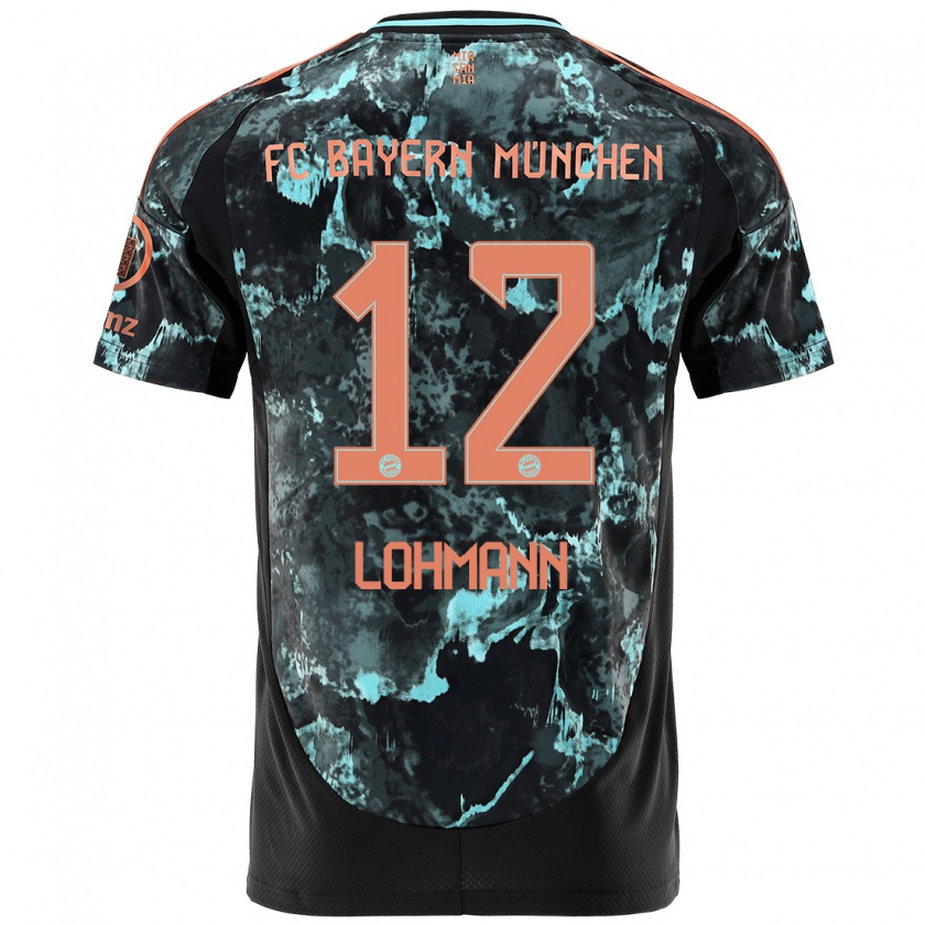 Kandiny Homme Maillot Sydney Lohmann #12 Noir Tenues Extérieur 2024/25 T-Shirt