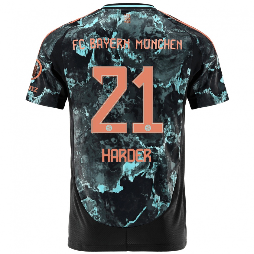 Kandiny Homme Maillot Pernille Harder #21 Noir Tenues Extérieur 2024/25 T-Shirt