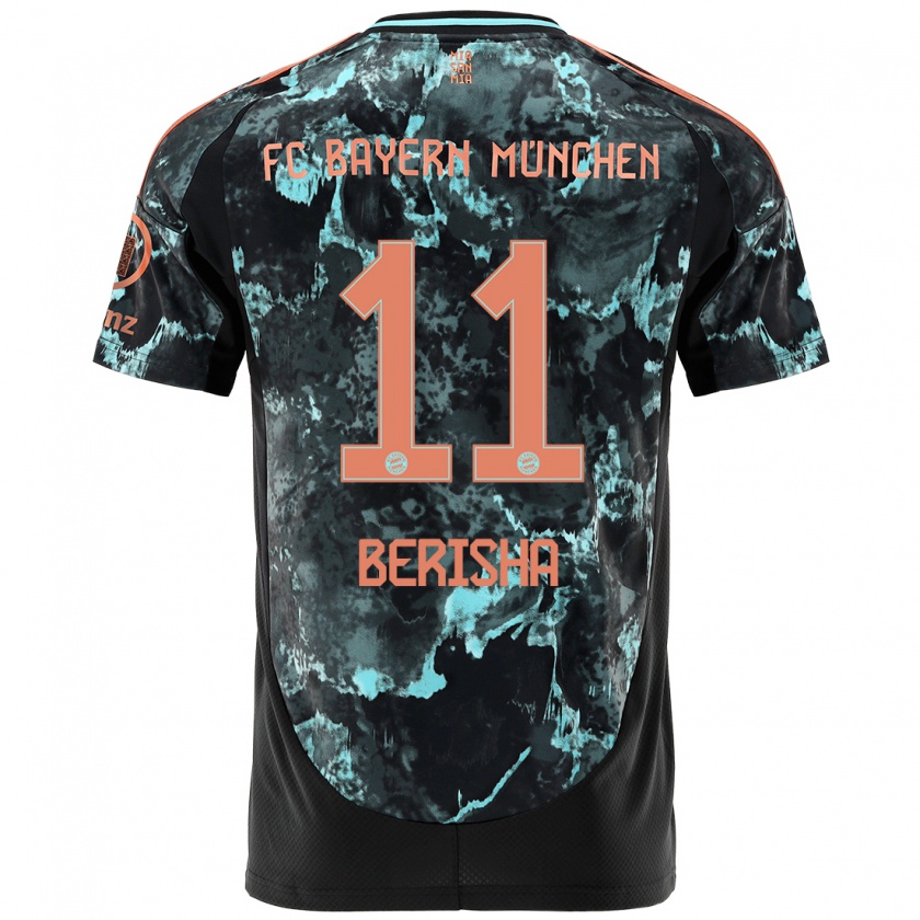 Kandiny Homme Maillot Dion Berisha #11 Noir Tenues Extérieur 2024/25 T-Shirt