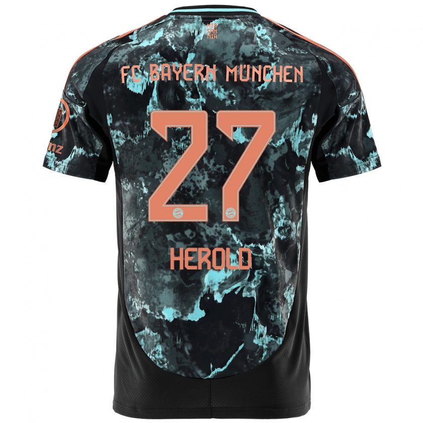 Kandiny Homme Maillot David Herold #27 Noir Tenues Extérieur 2024/25 T-Shirt