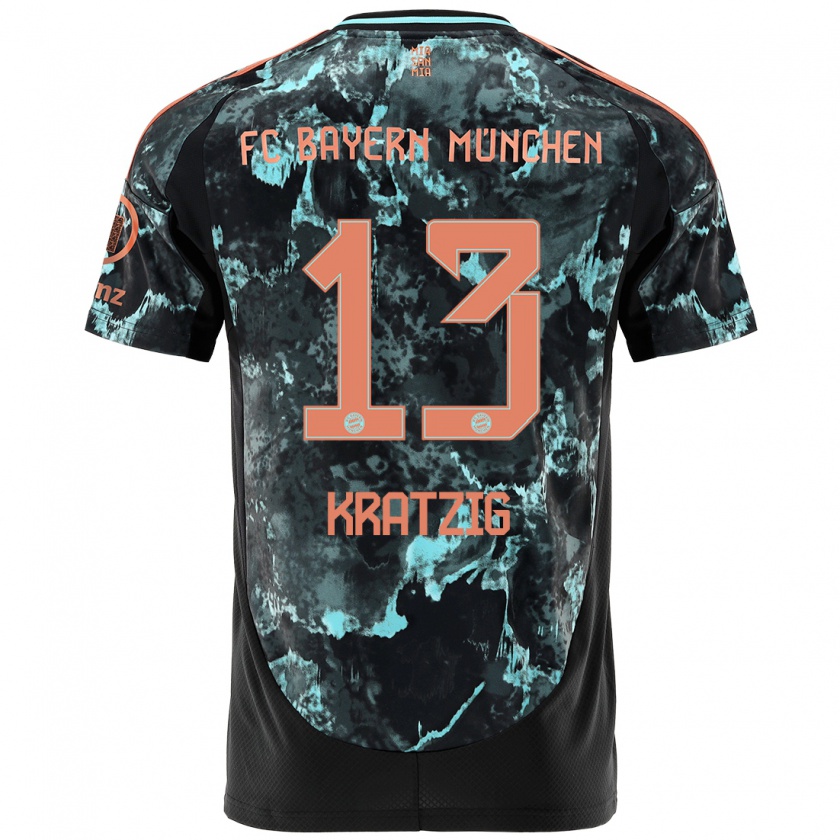 Kandiny Homme Maillot Frans Kratzig #13 Noir Tenues Extérieur 2024/25 T-Shirt