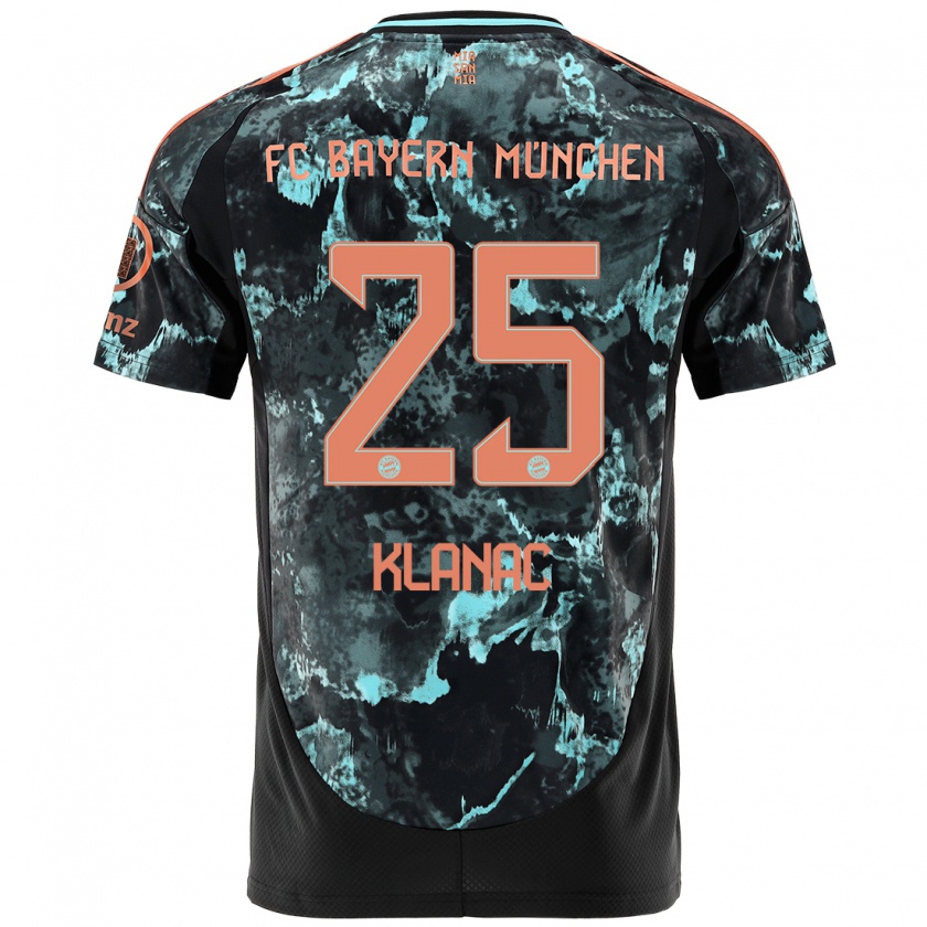 Kandiny Homme Maillot Luka Klanac #25 Noir Tenues Extérieur 2024/25 T-Shirt