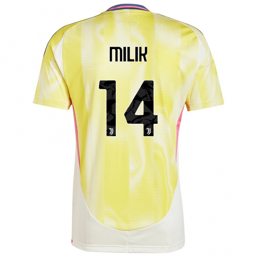 Kandiny Homme Maillot Arkadiusz Milik #14 Jaune Solaire Tenues Extérieur 2024/25 T-Shirt