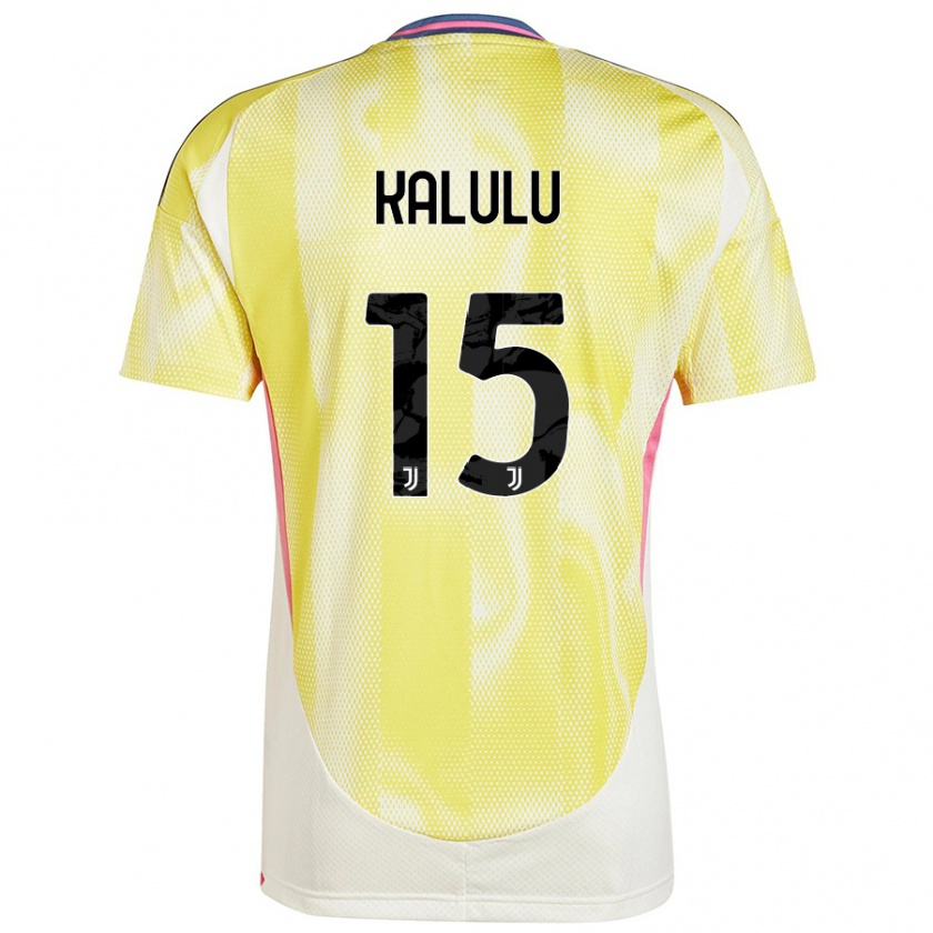 Kandiny Homme Maillot Pierre Kalulu #15 Jaune Solaire Tenues Extérieur 2024/25 T-Shirt