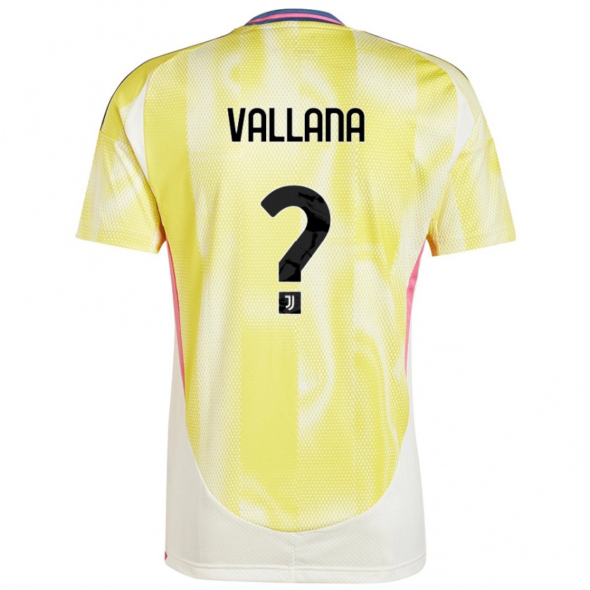 Kandiny Homme Maillot Edoardo Vallana #0 Jaune Solaire Tenues Extérieur 2024/25 T-Shirt