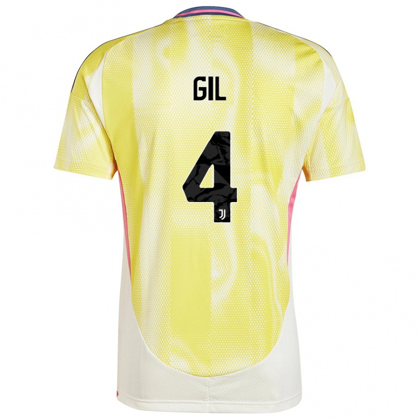 Kandiny Homme Maillot Javier Gil #4 Jaune Solaire Tenues Extérieur 2024/25 T-Shirt