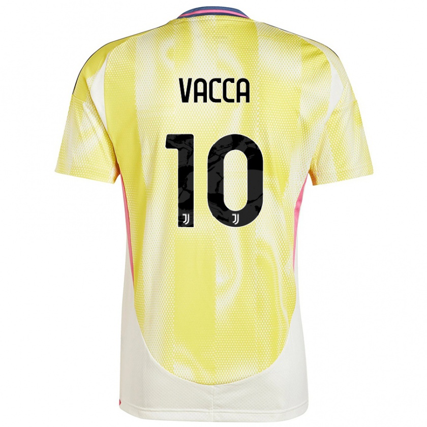 Kandiny Homme Maillot Alessio Vacca #10 Jaune Solaire Tenues Extérieur 2024/25 T-Shirt