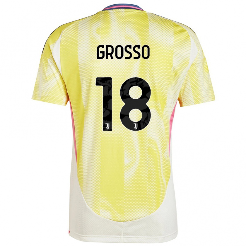 Kandiny Homme Maillot Filippo Grosso #18 Jaune Solaire Tenues Extérieur 2024/25 T-Shirt