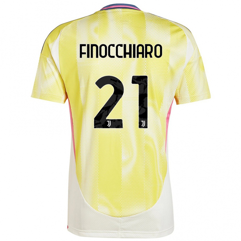 Kandiny Homme Maillot Gabriele Finocchiaro #21 Jaune Solaire Tenues Extérieur 2024/25 T-Shirt